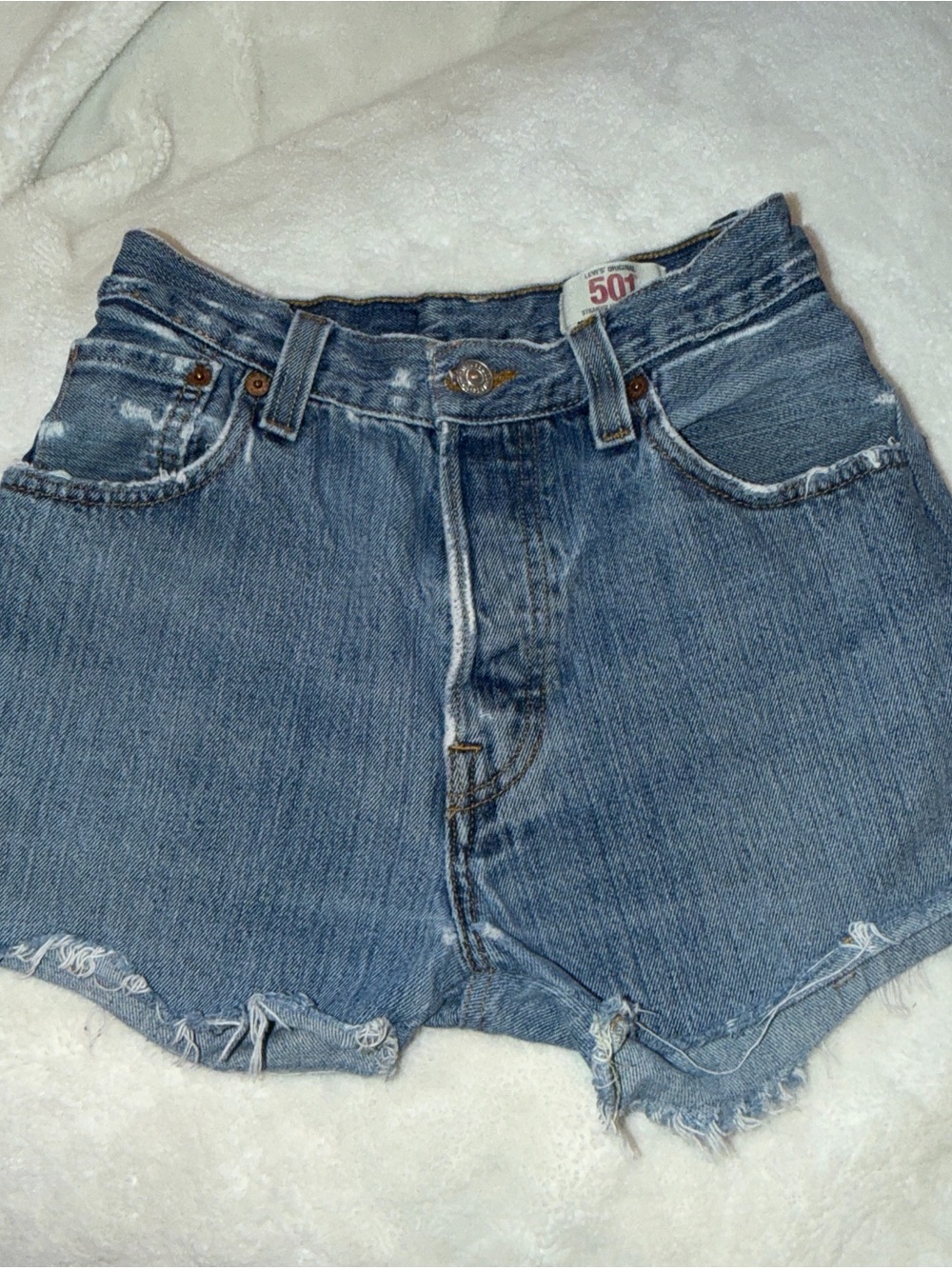 Levi's Women's Light Blue High-Rise Cutoff Denim Shorts